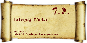 Telegdy Márta névjegykártya