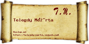 Telegdy Márta névjegykártya